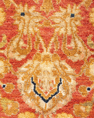 Traditional Mogul Orange Wool Area Rug 6' 3" x 9' 1" - Solo Rugs