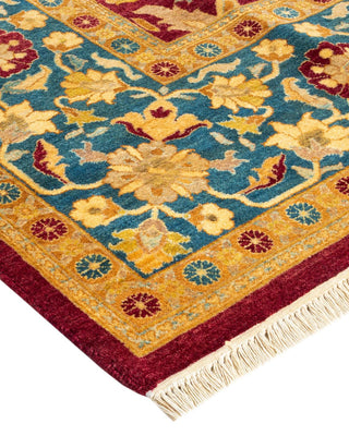 Traditional Mogul Red Wool Area Rug 6' 2" x 9' 2" - Solo Rugs