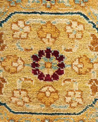Contemporary Eclectic Green Wool Area Rug 9' 1" x 12' 3" - Solo Rugs