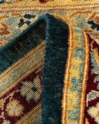 Contemporary Eclectic Green Wool Area Rug 9' 1" x 12' 3" - Solo Rugs