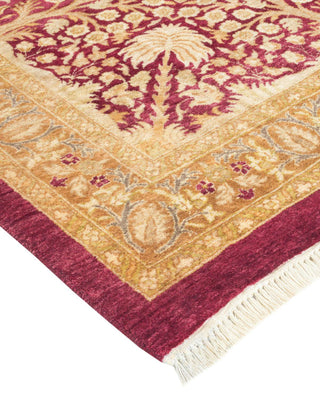 Traditional Mogul Purple Wool Area Rug 12' 2" x 17' 6" - Solo Rugs