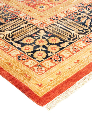 Traditional Mogul Orange Wool Area Rug 9' 2" x 12' 0" - Solo Rugs