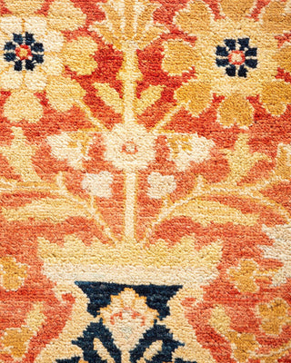 Traditional Mogul Orange Wool Area Rug 9' 2" x 12' 0" - Solo Rugs