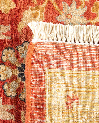 Traditional Mogul Orange Wool Area Rug 9' 2" x 12' 0" - Solo Rugs