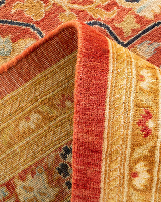 Traditional Mogul Orange Wool Area Rug 9' 2" x 12' 0" - Solo Rugs