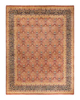 Traditional Mogul Orange Wool Area Rug 9' 2" x 12' 0" - Solo Rugs