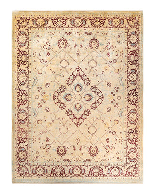 Traditional Mogul Light Blue Wool Area Rug 9' 2" x 11' 10" - Solo Rugs