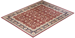 Traditional Mogul Red Wool Area Rug 7' 10" x 10' 2" - Solo Rugs
