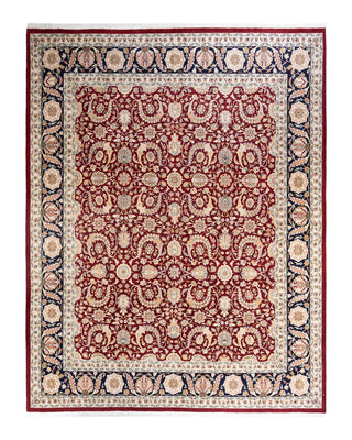 Traditional Mogul Red Wool Area Rug 7' 10" x 10' 2" - Solo Rugs