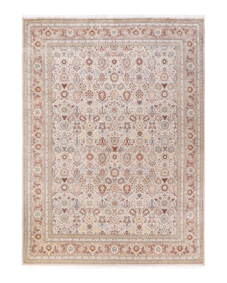 Traditional Mogul Beige Wool Area Rug 9' 2" x 12' 3" - Solo Rugs