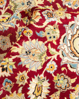 Traditional Mogul Orange Wool Area Rug 4' 1" x 6' 2" - Solo Rugs