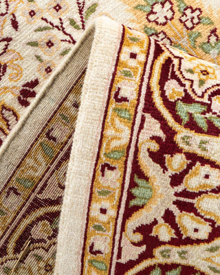 Traditional Mogul Ivory Wool Area Rug 4' 1" x 5' 10" - Solo Rugs