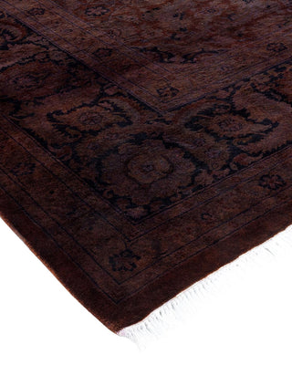 Contemporary Fine Vibrance Brown Wool Area Rug 9' 0" x 12' 1" - Solo Rugs