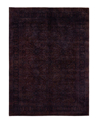 Contemporary Fine Vibrance Brown Wool Area Rug 9' 0" x 12' 1" - Solo Rugs