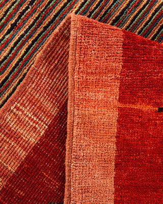 Contemporary Modern Orange Wool Area Rug 8' 2" x 9' 7" - Solo Rugs