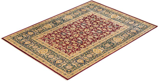 Traditional Mogul Red Wool Area Rug 9' 3" x 12' 4" - Solo Rugs