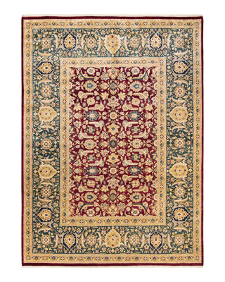 Traditional Mogul Red Wool Area Rug 9' 3" x 12' 4" - Solo Rugs
