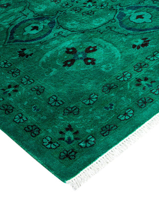 Fine Vibrance, One-of-a-Kind Handmade Area Rug - Green, 13' 10" x 8' 2" - Solo Rugs