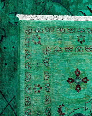 Fine Vibrance, One-of-a-Kind Handmade Area Rug - Green, 13' 10" x 8' 2" - Solo Rugs