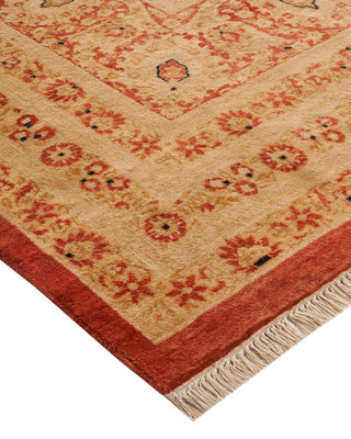 Traditional Mogul Orange Wool Area Rug 8' 2" x 10' 3" - Solo Rugs