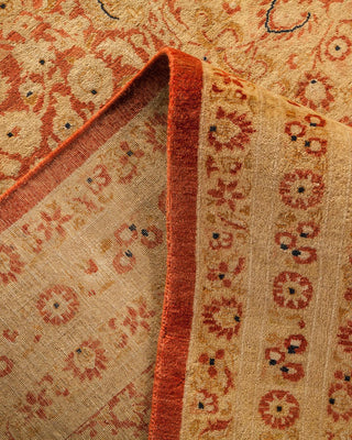 Traditional Mogul Orange Wool Area Rug 8' 2" x 10' 3" - Solo Rugs