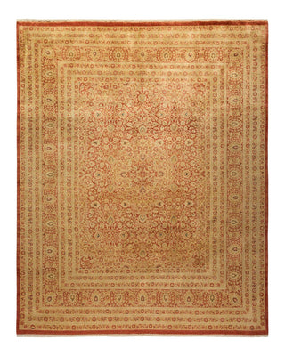 Traditional Mogul Orange Wool Area Rug 8' 2" x 10' 3" - Solo Rugs