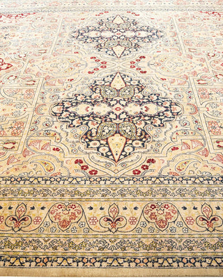 Traditional Mogul Ivory Wool Area Rug 8' 1" x 10' 6" - Solo Rugs