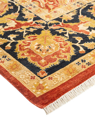 Traditional Mogul Orange Wool Area Rug 8' 2" x 10' 5" - Solo Rugs