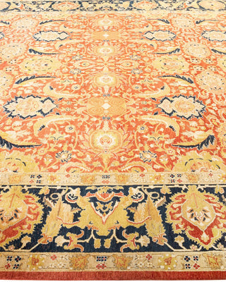 Traditional Mogul Orange Wool Area Rug 8' 2" x 10' 5" - Solo Rugs
