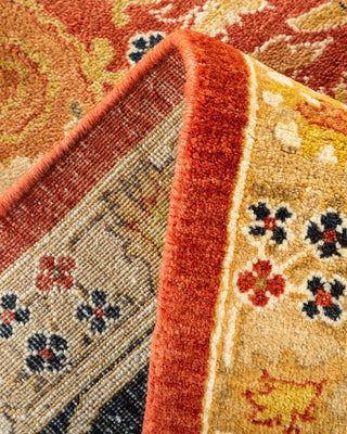Traditional Mogul Orange Wool Area Rug 8' 2" x 10' 5" - Solo Rugs