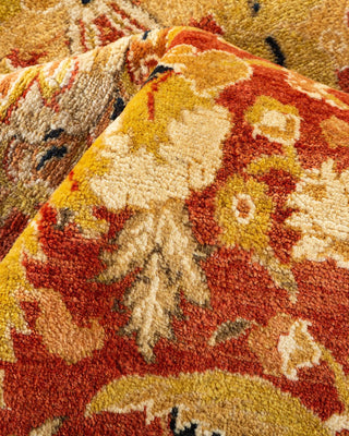 Traditional Mogul Orange Wool Area Rug 8' 2" x 10' 5" - Solo Rugs