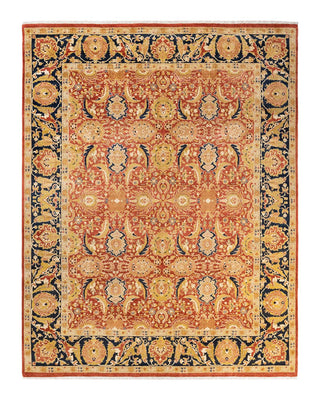 Traditional Mogul Orange Wool Area Rug 8' 2" x 10' 5" - Solo Rugs