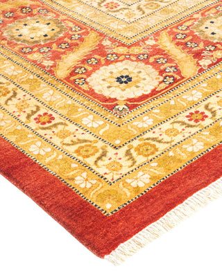 Traditional Mogul Orange Wool Area Rug 12' 1" x 18' 1" - Solo Rugs