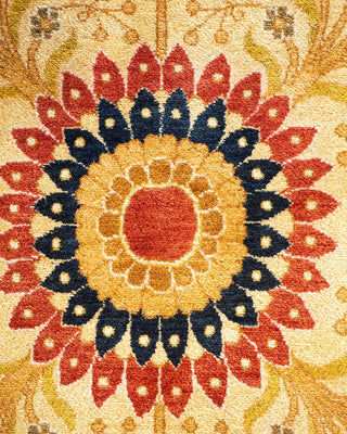 Traditional Mogul Orange Wool Area Rug 12' 1" x 18' 1" - Solo Rugs