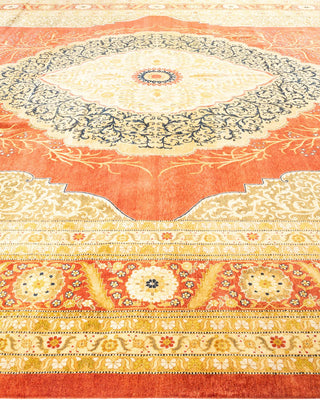 Traditional Mogul Orange Wool Area Rug 12' 1" x 18' 1" - Solo Rugs