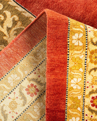 Traditional Mogul Orange Wool Area Rug 12' 1" x 18' 1" - Solo Rugs