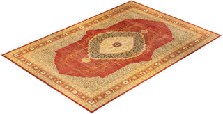 Traditional Mogul Orange Wool Area Rug 12' 1" x 18' 1" - Solo Rugs