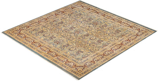 Traditional Mogul Gray Wool Square Area Rug 8' 3" x 8' 5" - Solo Rugs