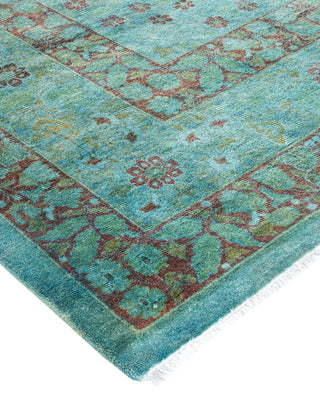 Contemporary Fine Vibrance Light Blue Wool Area Rug 10' 2" x 14' 2" - Solo Rugs