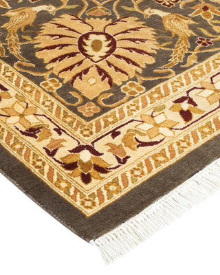 Traditional Mogul Brown Wool Area Rug 9' 1" x 12' 2" - Solo Rugs