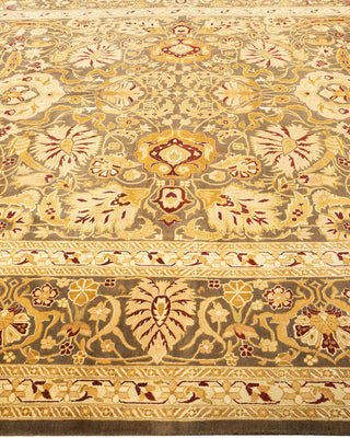 Traditional Mogul Brown Wool Area Rug 9' 1" x 12' 2" - Solo Rugs