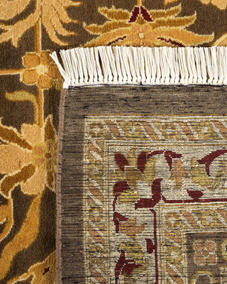 Traditional Mogul Brown Wool Area Rug 9' 1" x 12' 2" - Solo Rugs