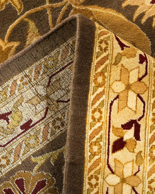 Traditional Mogul Brown Wool Area Rug 9' 1" x 12' 2" - Solo Rugs
