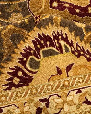Traditional Mogul Brown Wool Area Rug 9' 1" x 12' 2" - Solo Rugs