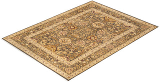 Traditional Mogul Brown Wool Area Rug 9' 1" x 12' 2" - Solo Rugs