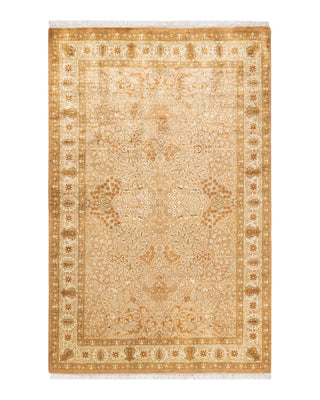 Traditional Mogul Brown Wool Area Rug 4' 7" x 7' 1" - Solo Rugs