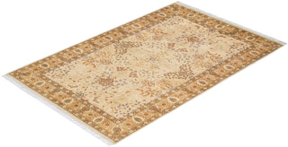 Traditional Mogul Ivory Wool Area Rug 4' 8" x 7' 1" - Solo Rugs