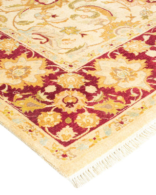 Traditional Mogul Ivory Wool Area Rug 4' 6" x 7' 4" - Solo Rugs