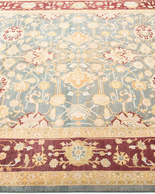 Traditional Mogul Gray Wool Area Rug 6' 1" x 9' 1" - Solo Rugs