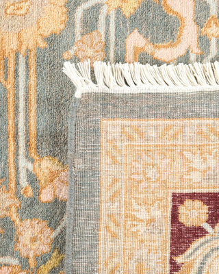Traditional Mogul Gray Wool Area Rug 6' 1" x 9' 1" - Solo Rugs